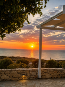 Private terrace with sunset view